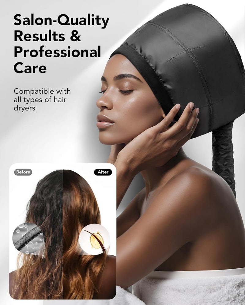 aopow Hooded Hair Dryer for Deep Conditioning - Headband Integrated Hair Bonnet Diffuser Cap Speeds Up Drying Time Adjustable Hair Dryer Caps Safety at Home Fast Drying Portable - Image 3
